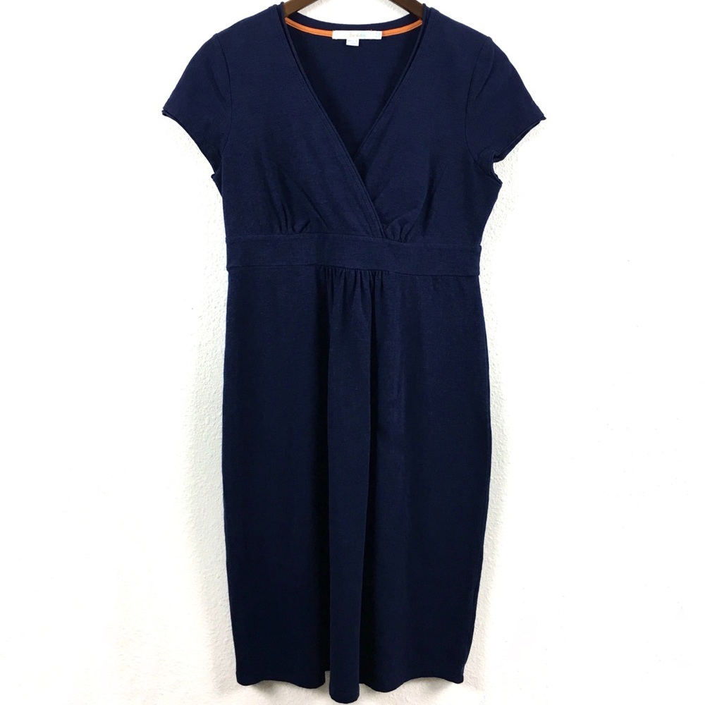 Boden Navy Blue Cap Sleeve V Neck Casual Dress, 8R